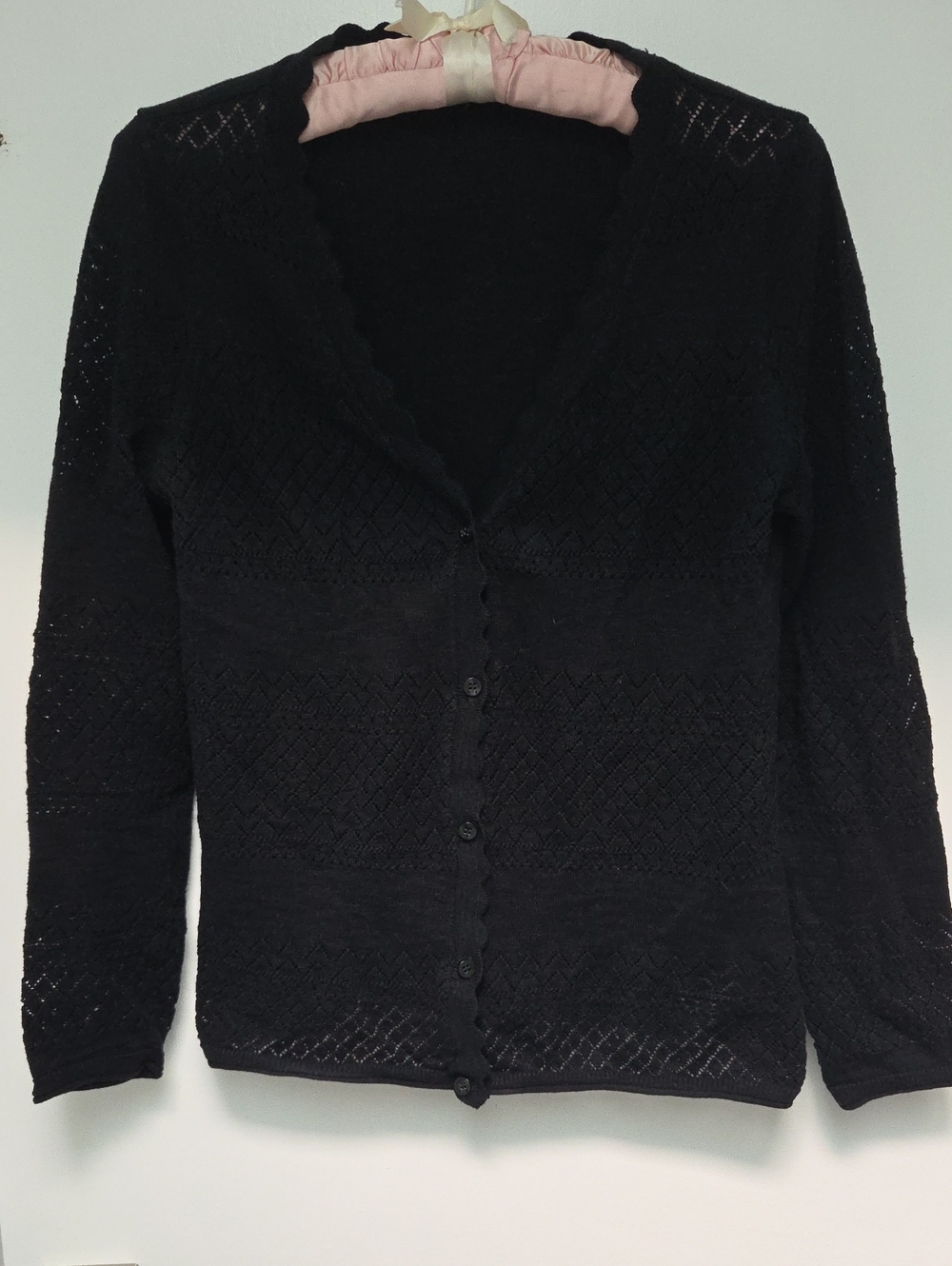 Frye Black V-Neck Buttoned Knit Cardigan